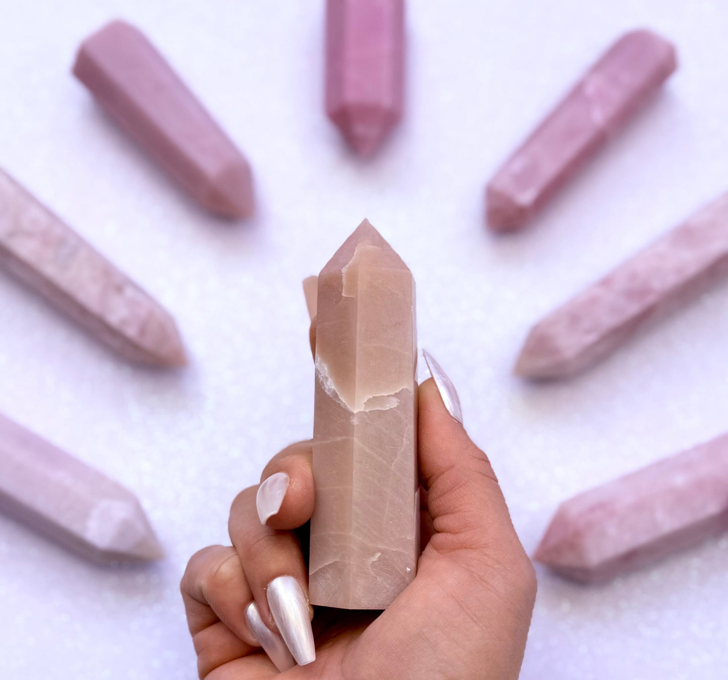 Pink Peruvian Opal Point Generator Tower 142g #1