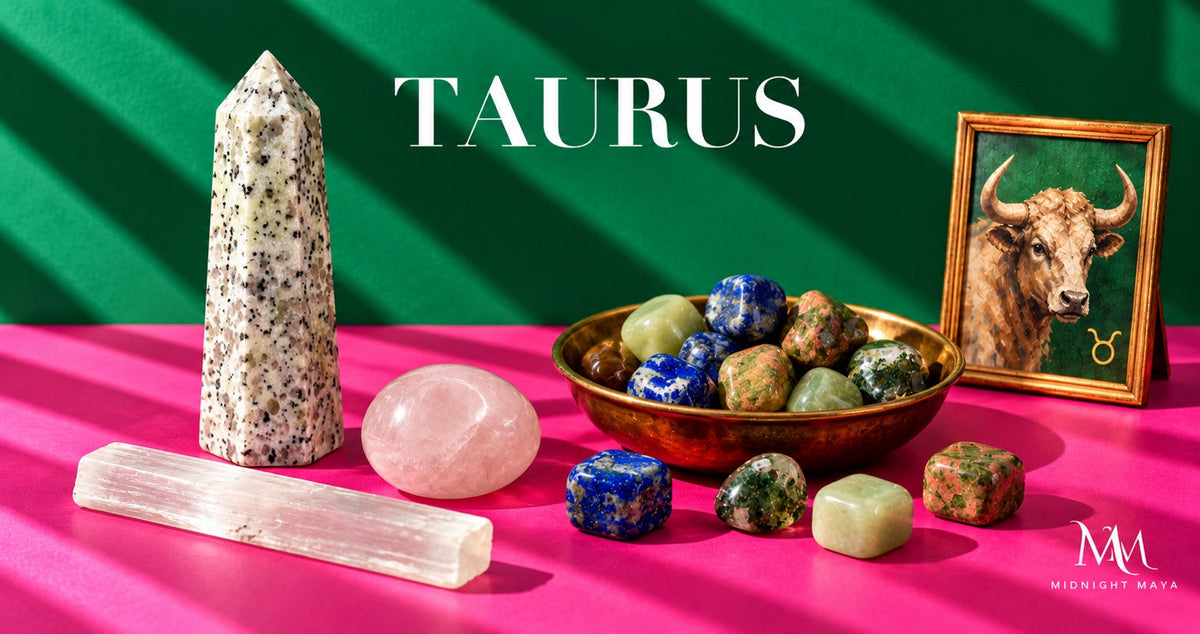 Midnight Maya taurus crystal collection