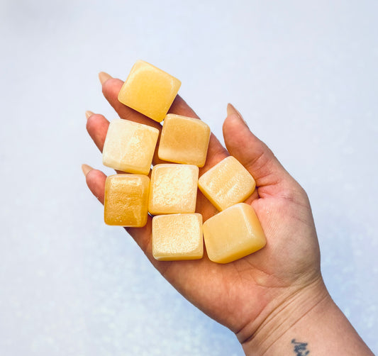 Yellow Jade Square Tumble Stone - Large