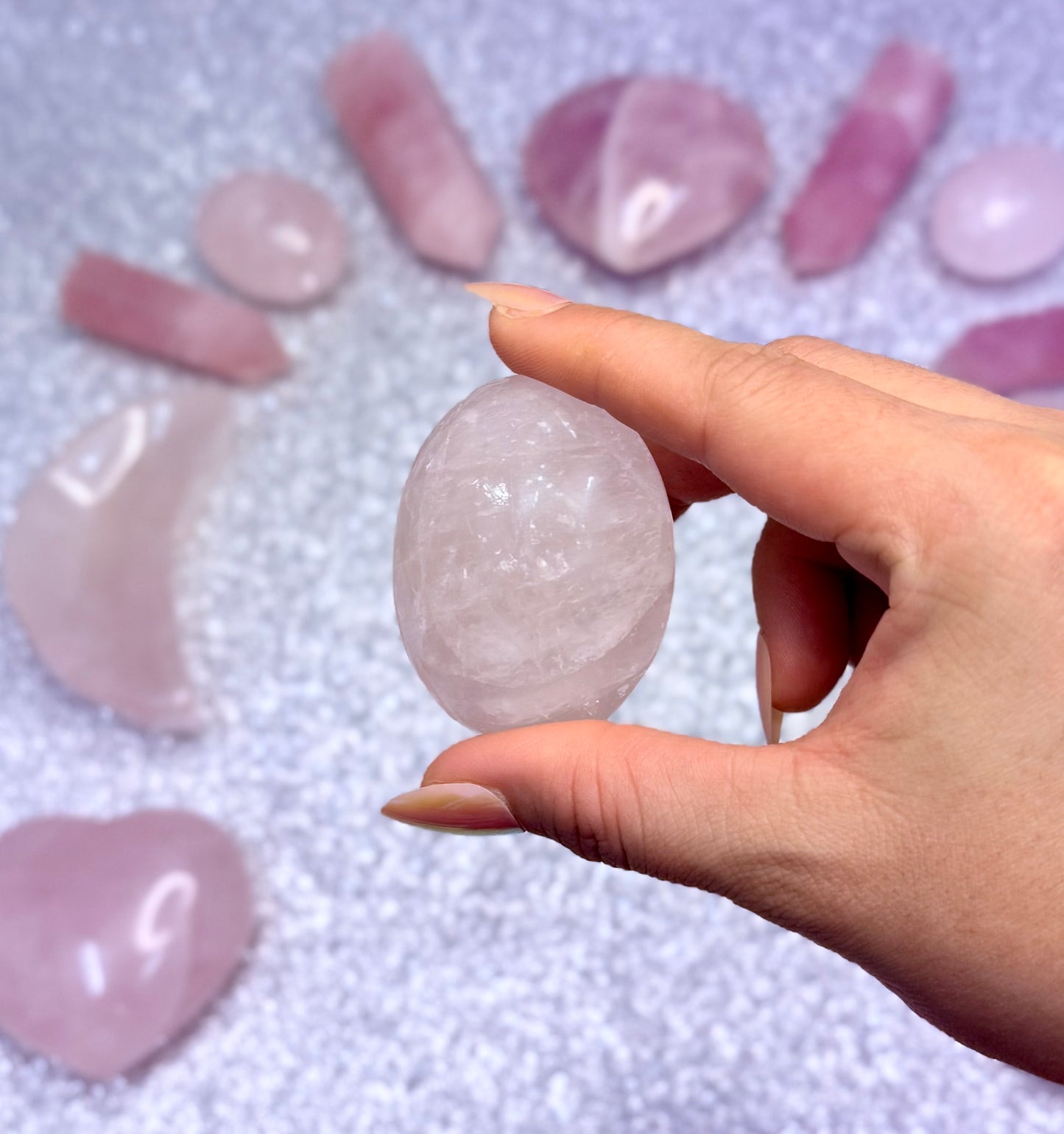 Rose Quartz Palm Stone #10