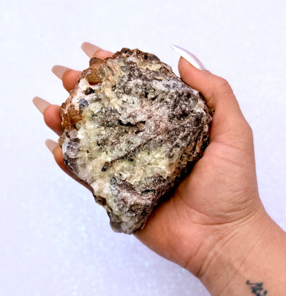 Rare Red, White, Brown and Lemon Calcite Dogtooth Cluster From Mexico 467g #2