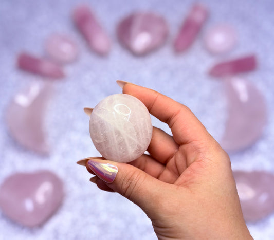 Rose Quartz Palm Stone #6