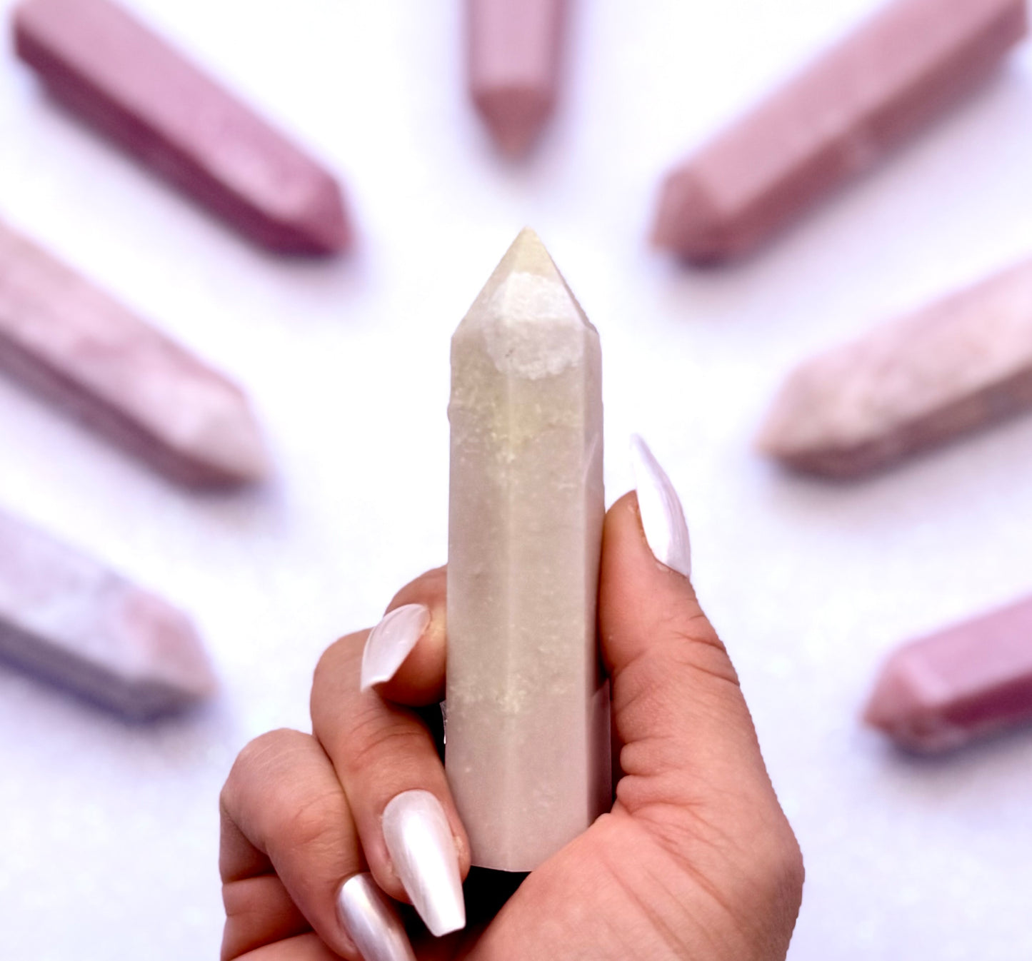 Pink Peruvian Opal Point Generator Tower 97g #10
