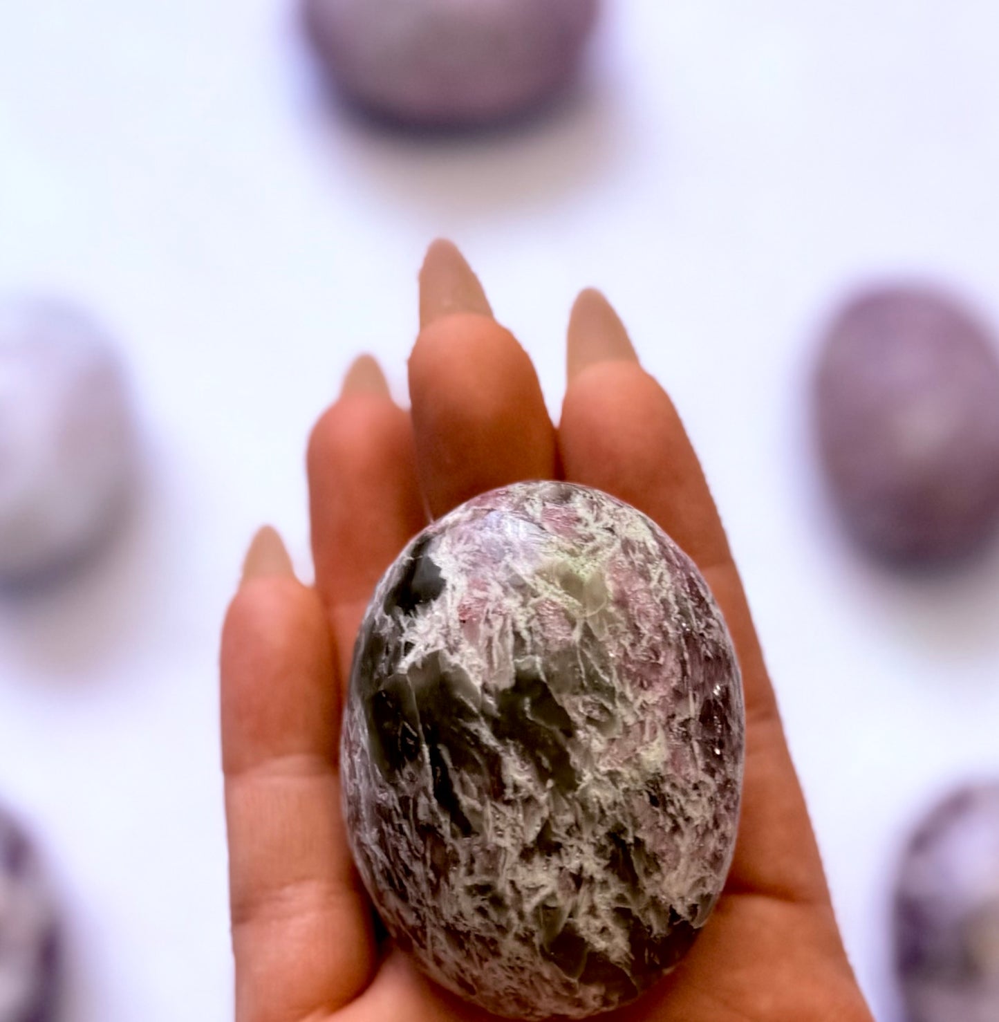 Pink Tourmaline Rubelite Palm Stone 111g #5