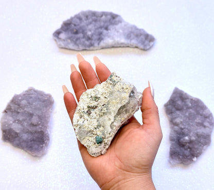 Amethyst Flower with Zeolite Cluster Slice Slab from Madagascar 142g 'Ally'