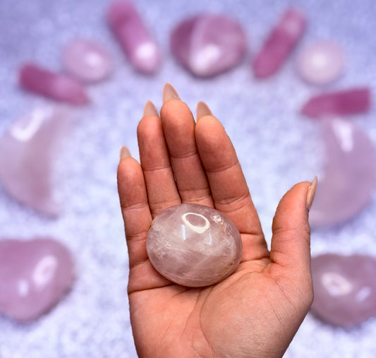 Rose Quartz Palm Stone #9