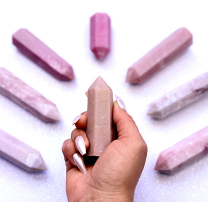 Pink Peruvian Opal Point Generator Tower 97g #8
