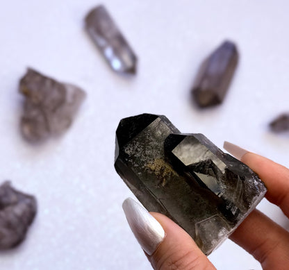 Smoky Quartz Raw Point Generator Standing Tower 101g #2