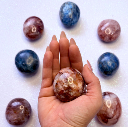 Fire Hematoid Quartz Palm Stone 121g #13