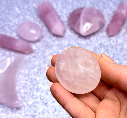 Rose Quartz Palm Stone #8