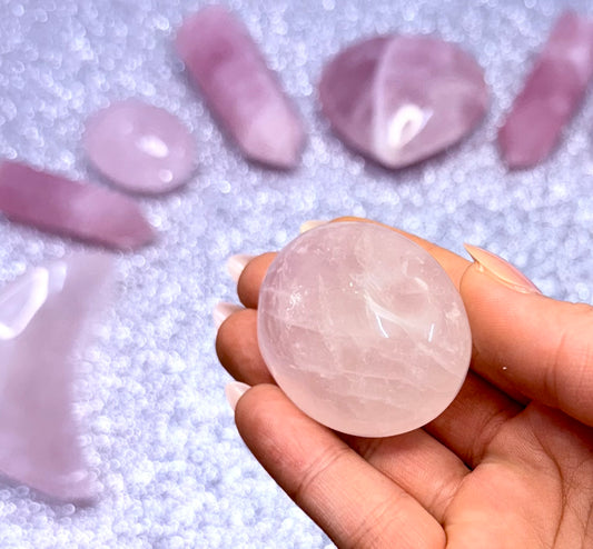 Rose Quartz Palm Stone #8