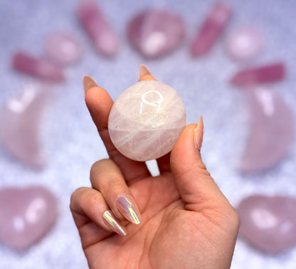 Rose Quartz Palm Stone #6