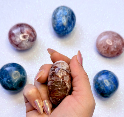 Fire Hematoid Quartz Palm Stone 93g #5