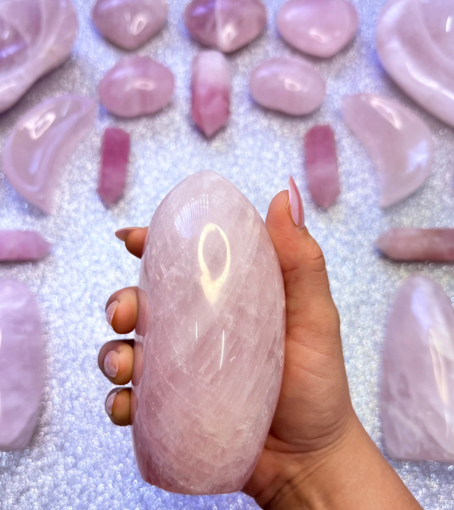 Rose Quartz Extra Large Freeform Crystal Tower - 0.921kg
