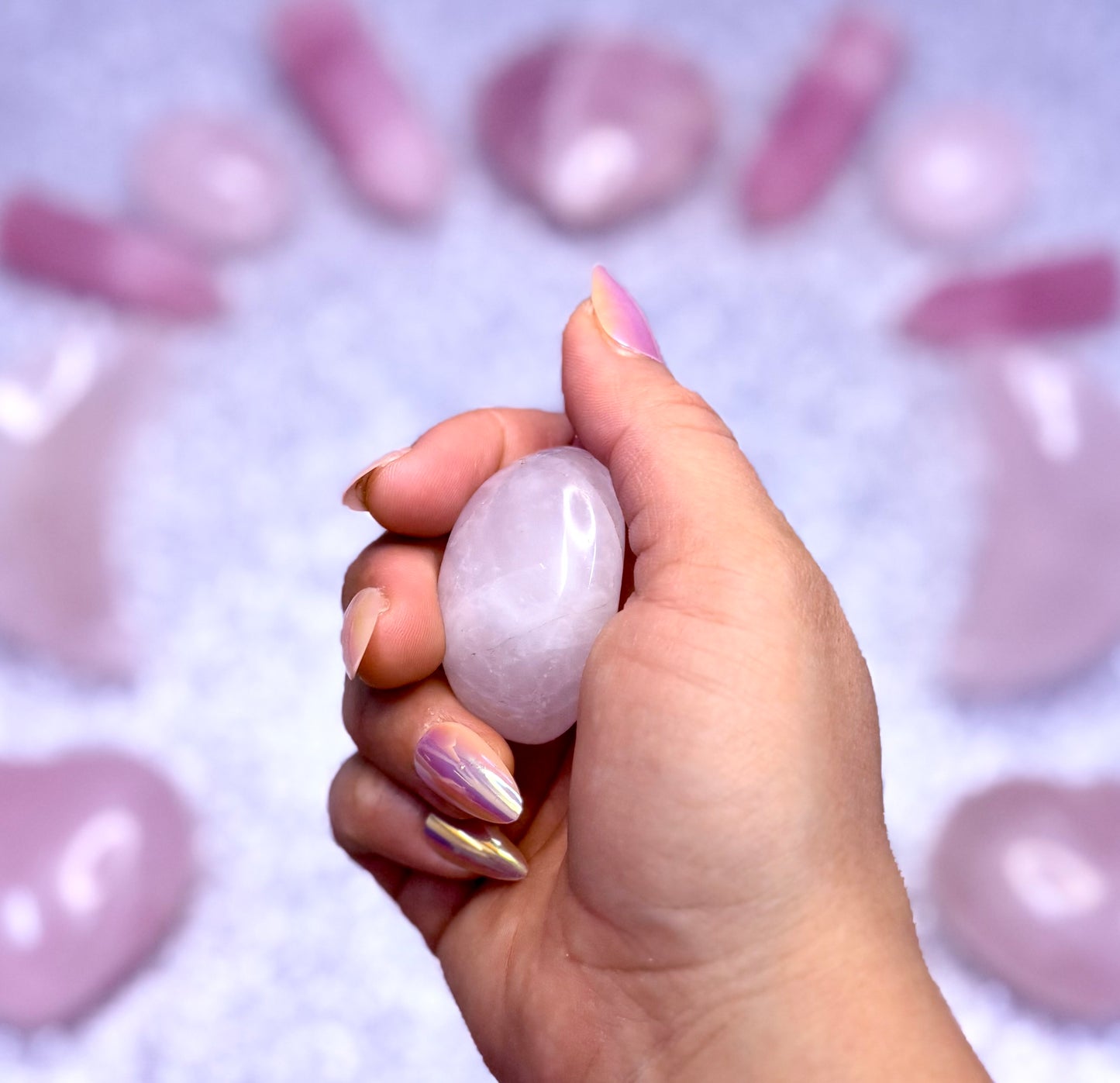 Rose Quartz Palm Stone #1