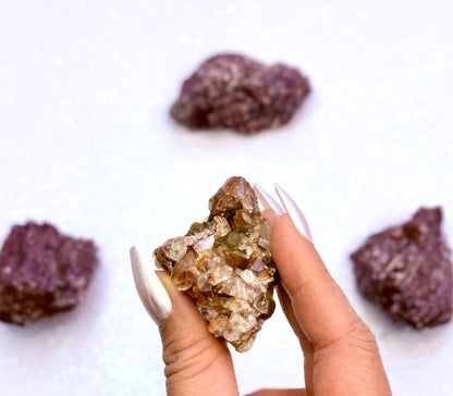 Rare Red, White and Brown Calcite Cluster From Mexico 57g #4