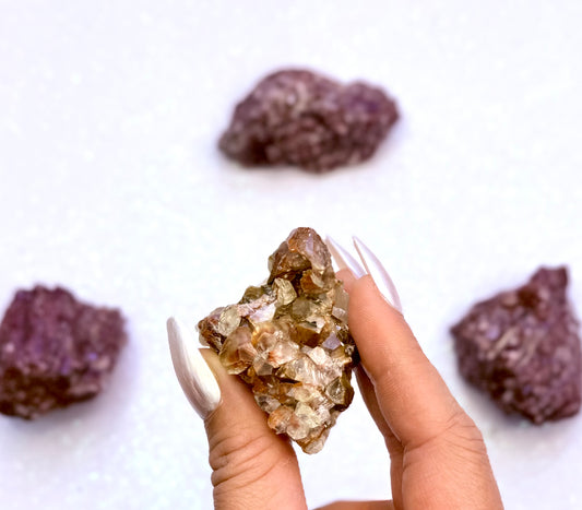 Rare Red, White and Brown Calcite Cluster From Mexico 57g #4
