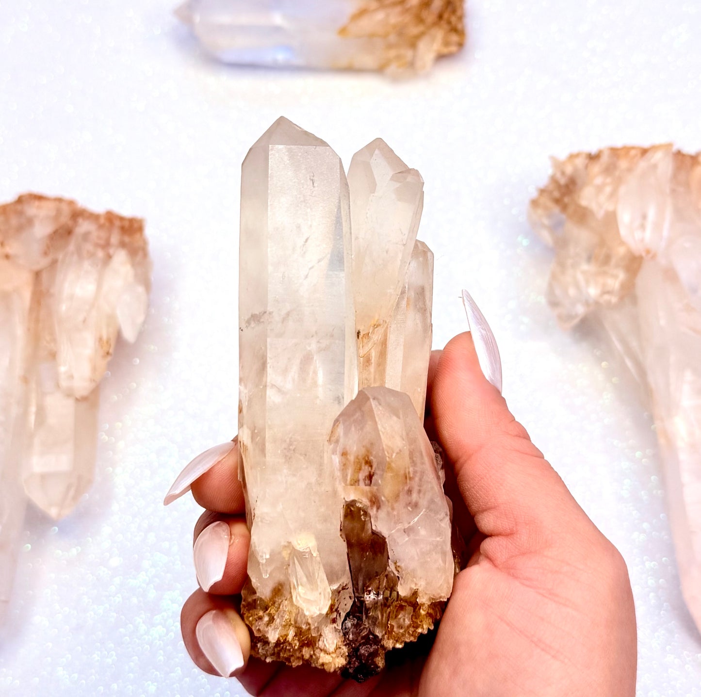 Himalayan Cathedral Clear Golden Quartz Cluster “Haven” 238g