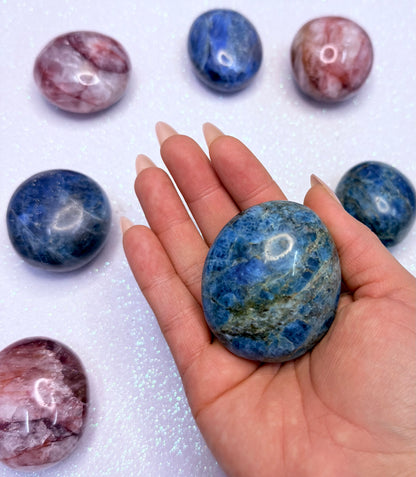 Blue Apatite Palm Stone 140g #4