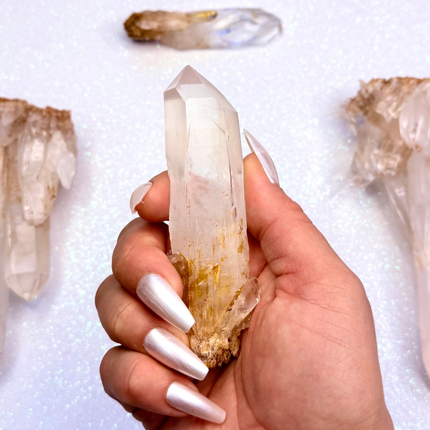 Himalayan Cathedral Clear Golden Quartz Cluster “Harper” 93g