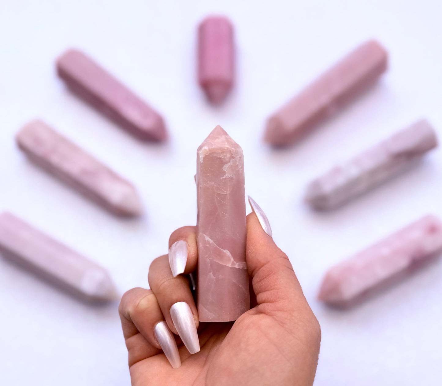 Pink Peruvian Opal Point Generator Tower 77g #7
