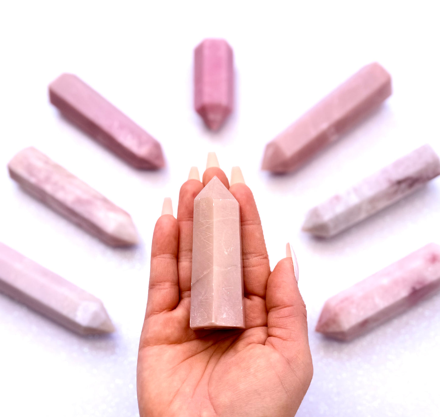 Pink Peruvian Opal Point Generator Tower 97g #8