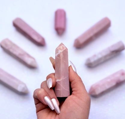 Pink Peruvian Opal Point Generator Tower 77g #7