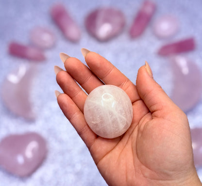 Rose Quartz Palm Stone #6