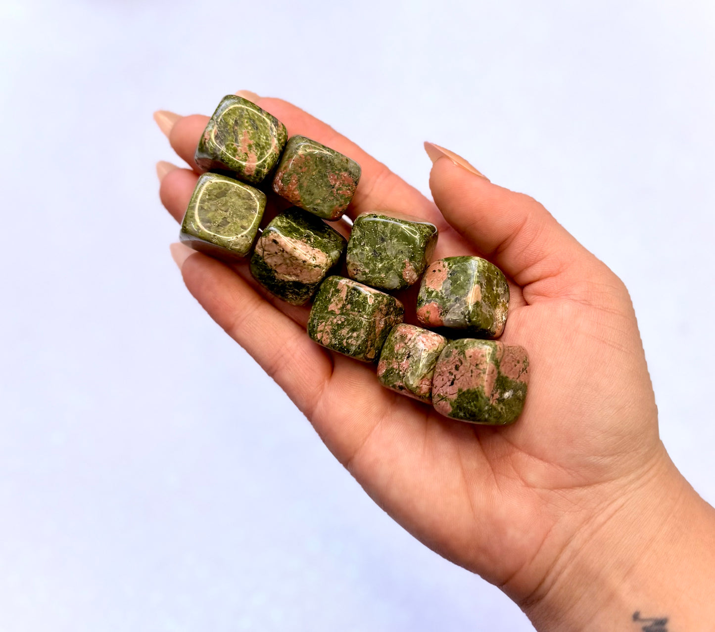Unakite Cube Tumble Stone Large