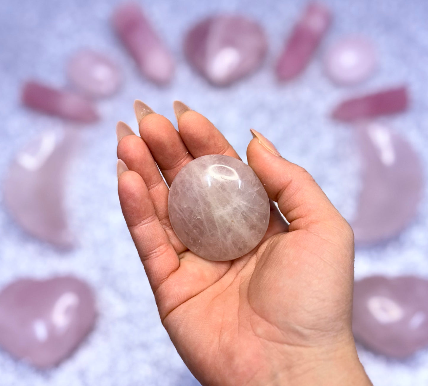 Rose Quartz Palm Stone #3