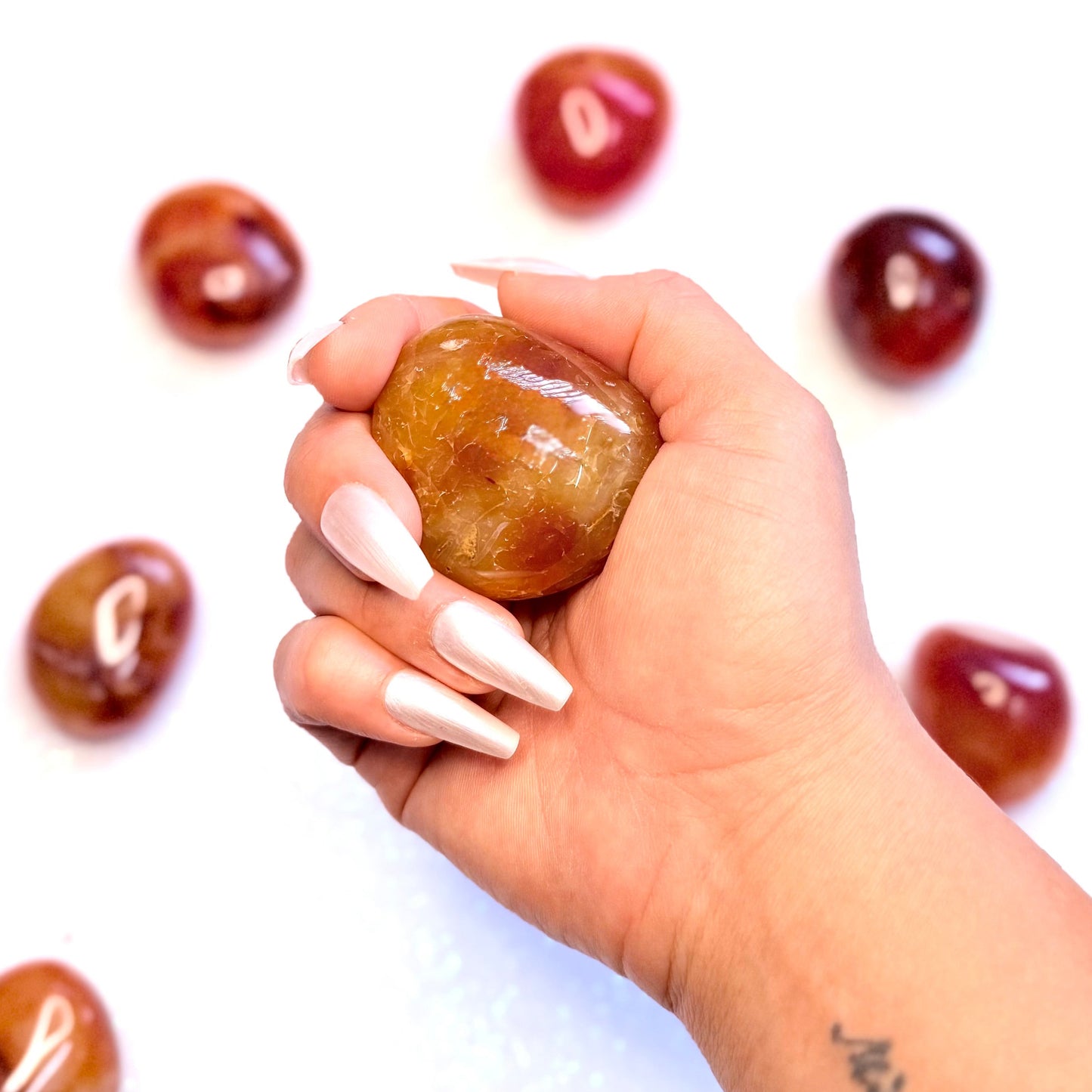 Carnelian Palm Stone #1 71g