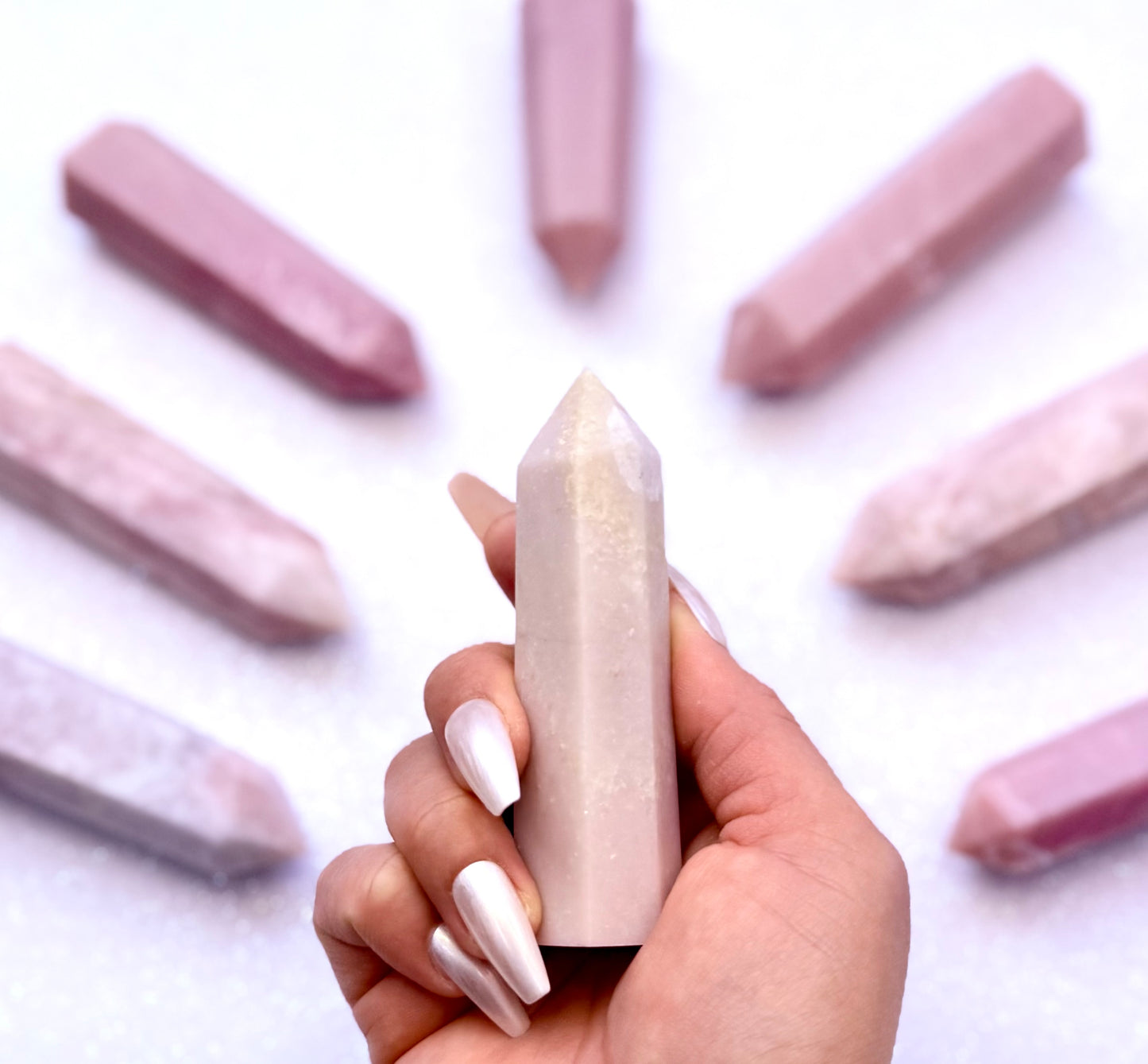 Pink Peruvian Opal Point Generator Tower 97g #10