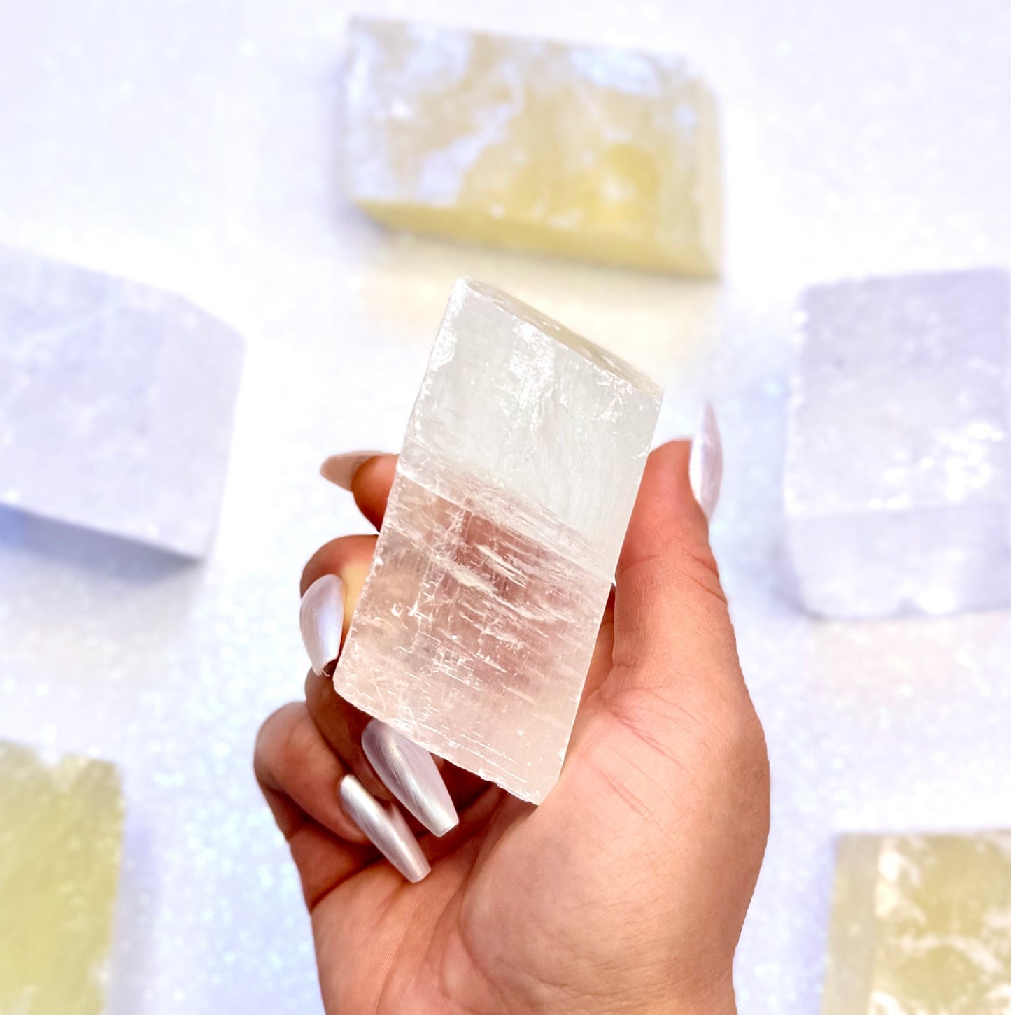 Clear Iceland Spar Optical Calcite Raw Crystal Slab #2 291g