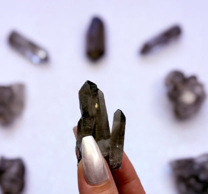 Smoky Quartz Raw Point Generator Standing Tower 35g #4