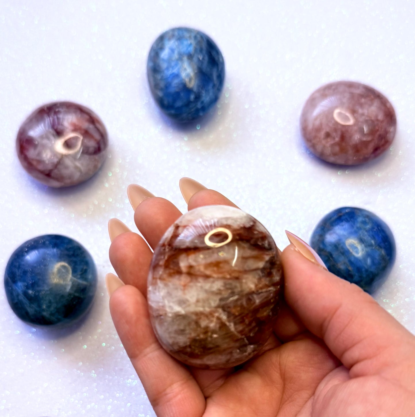 Fire Hematoid Quartz Palm Stone 93g #5