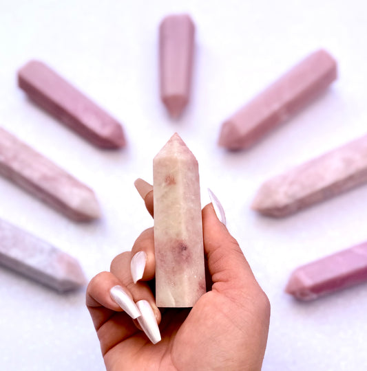 Pink Peruvian Opal Point Generator Tower 102g #11