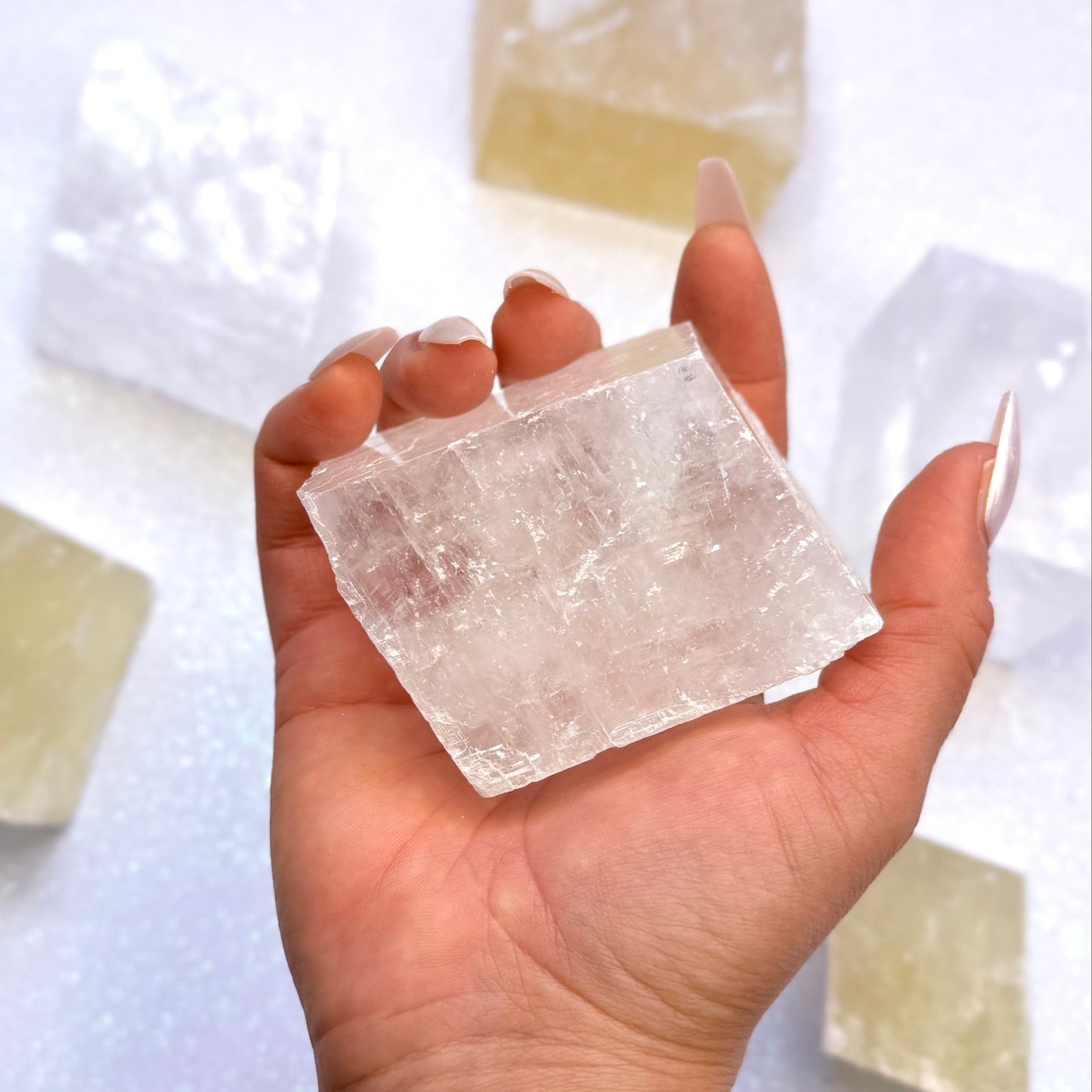 Clear Iceland Spar Optical Calcite Raw Crystal Slab #3 295g