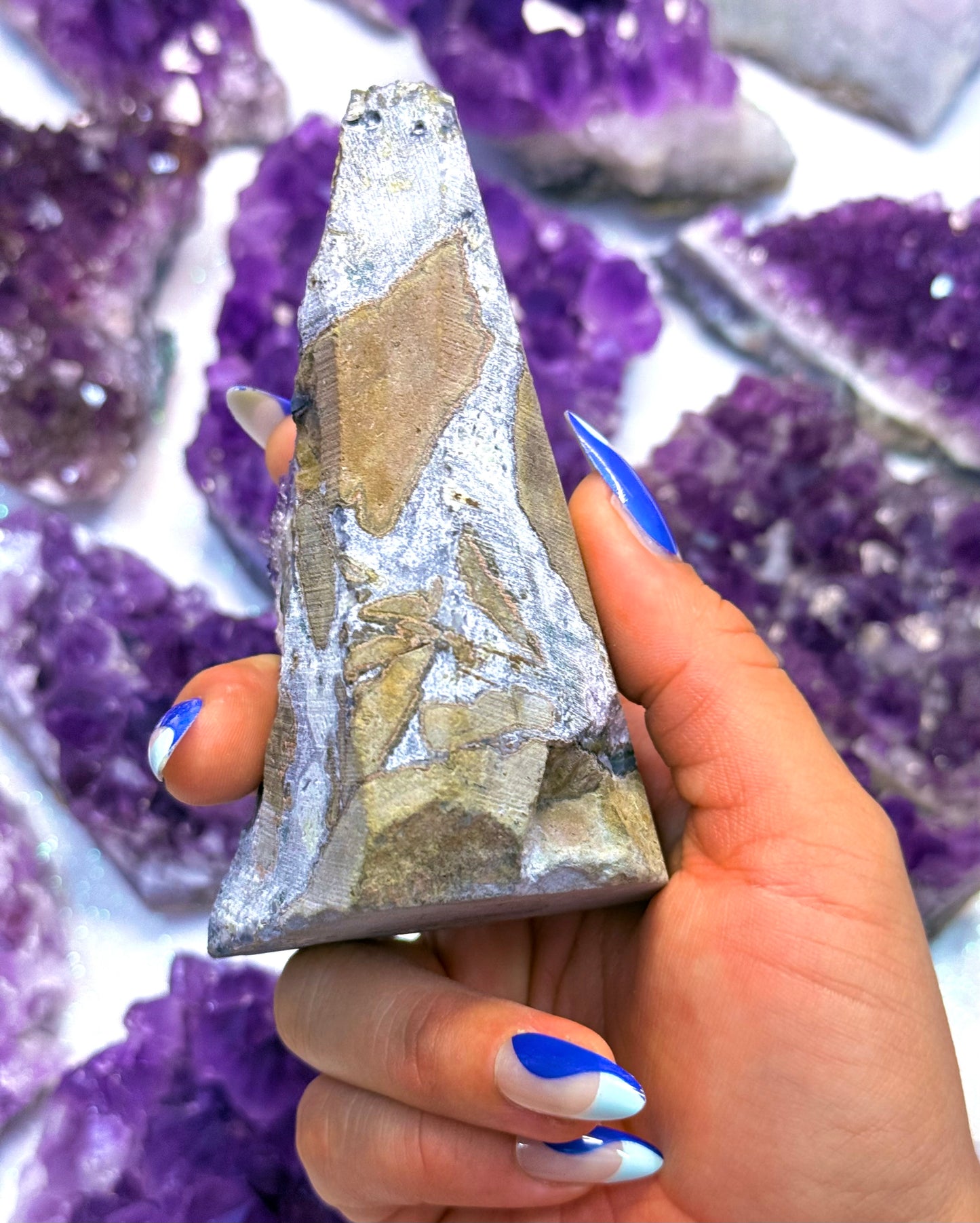 Amethyst Cluster with Pyrite inclusions ‘Amarni’ 259g