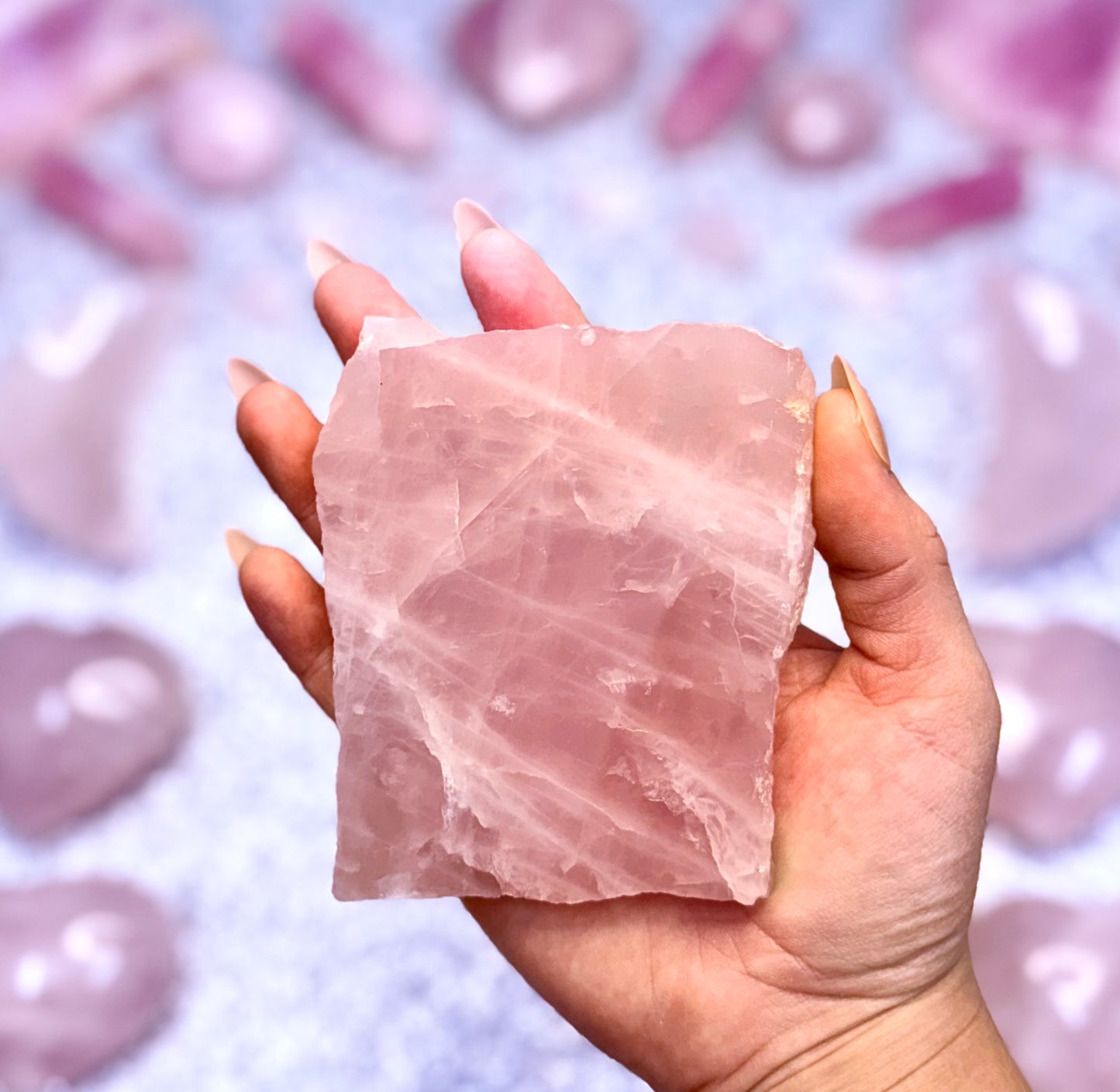 Rose Quartz Polished Slab Slice Crystal - 216g