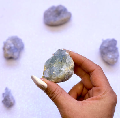 Celestite Cluster Egg 103g #1