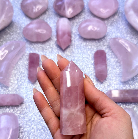 Rose Quartz Point Generator Crystal Tower - 100g