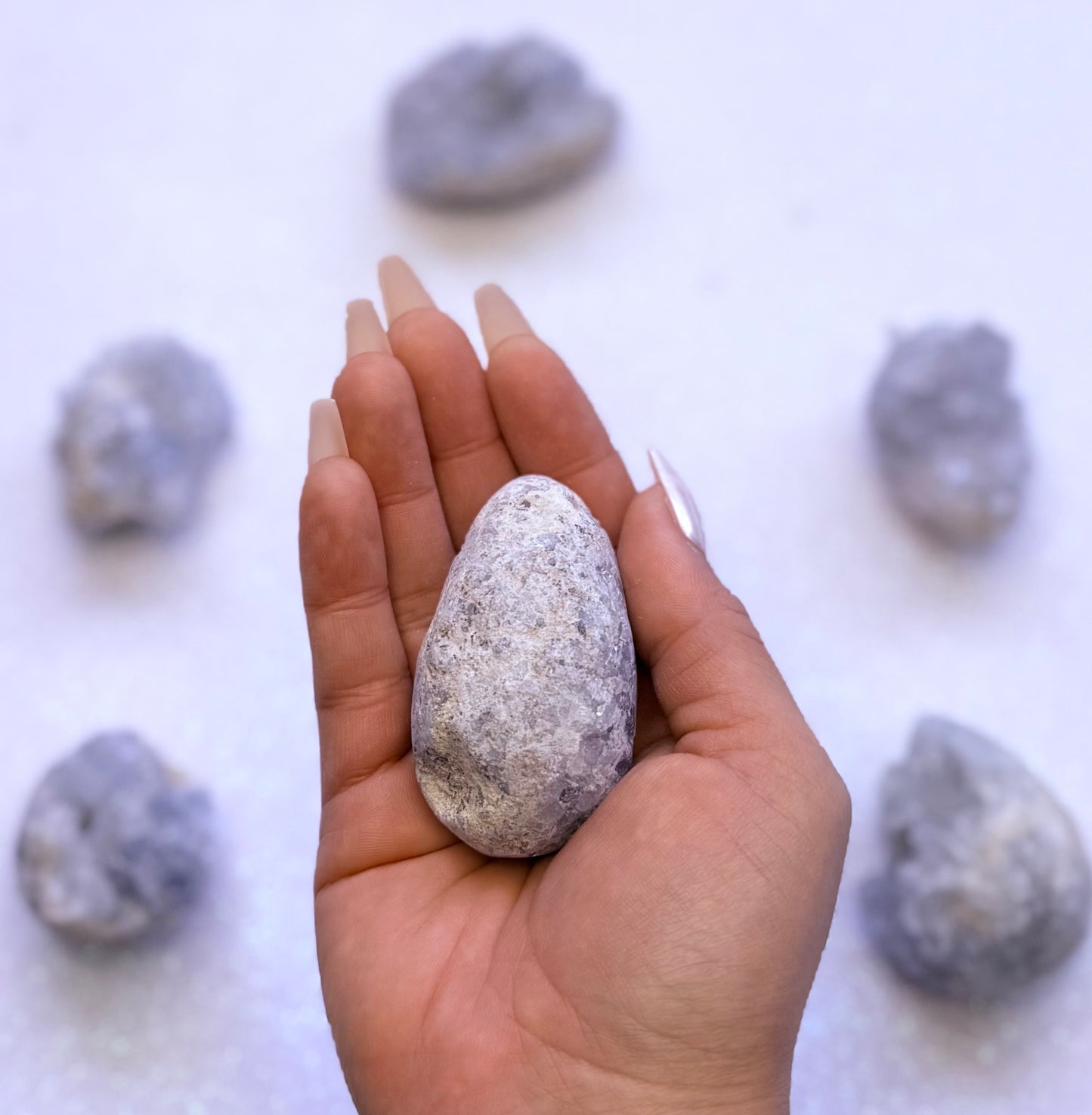 Celestite Cluster Egg 127g #3