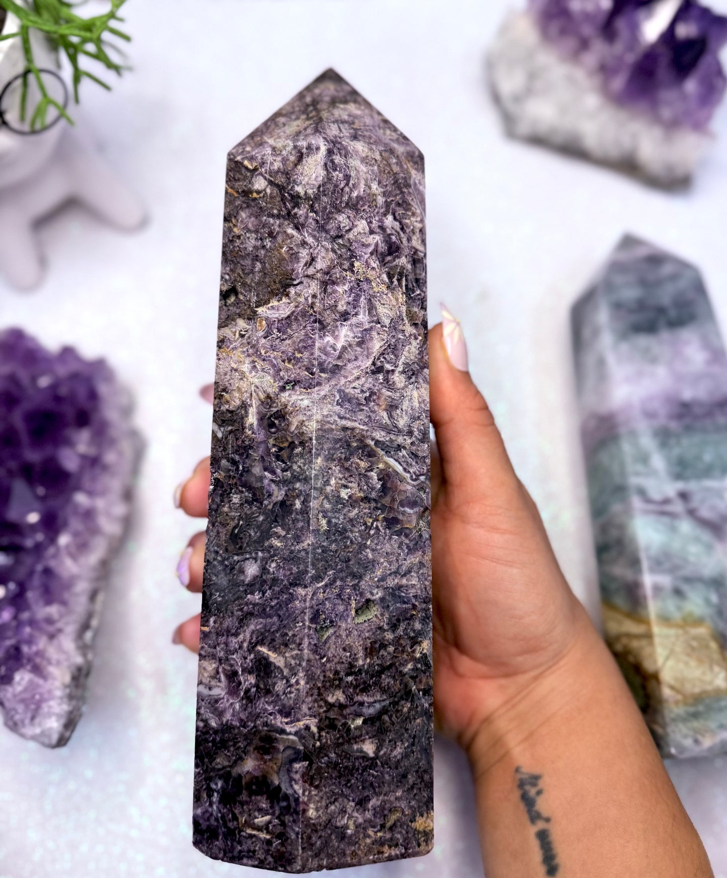 Charoite Point Tower Crystal Generator ‘Charlotte’ 2.06kg
