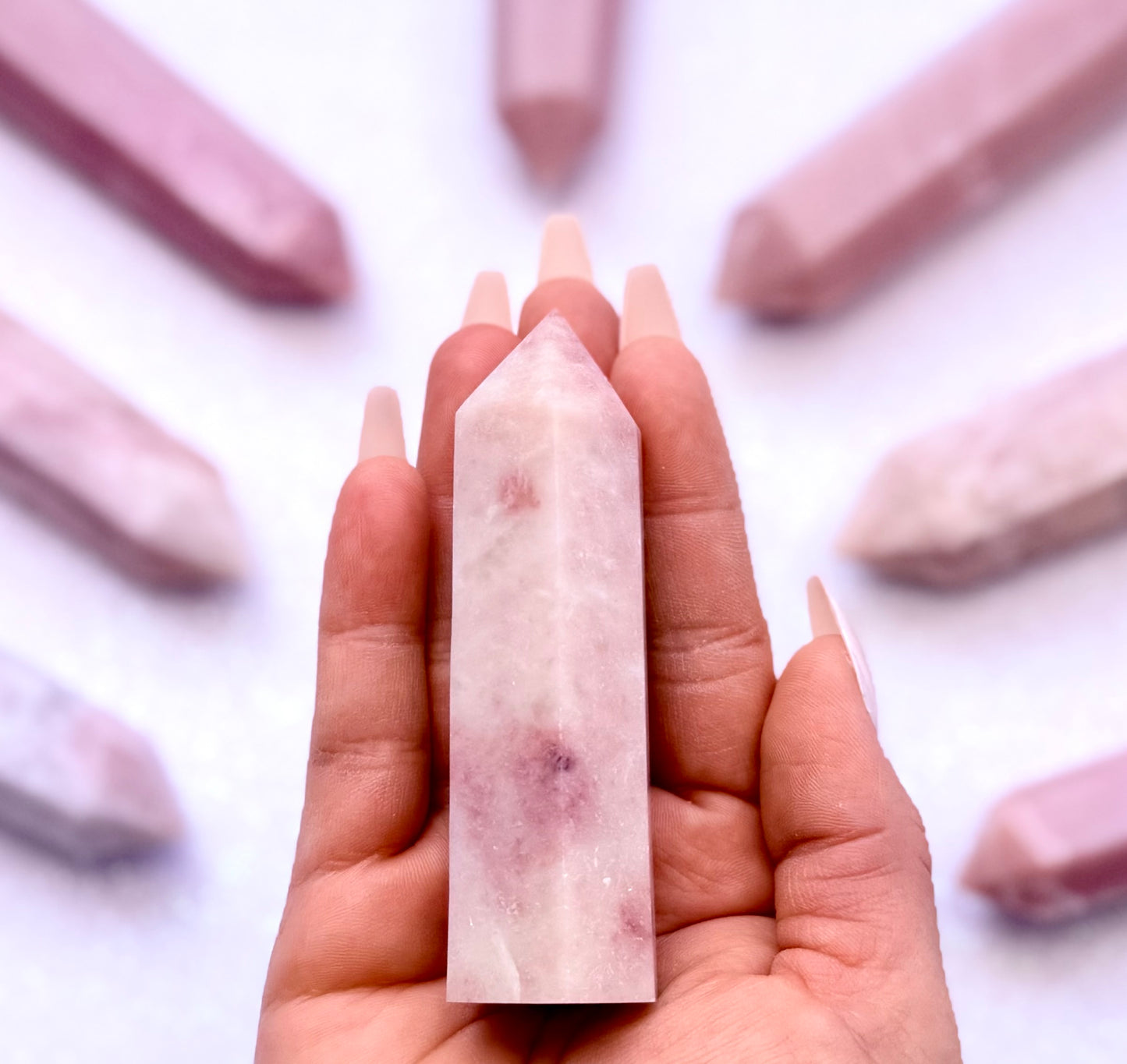 Pink Peruvian Opal Point Generator Tower 102g #11