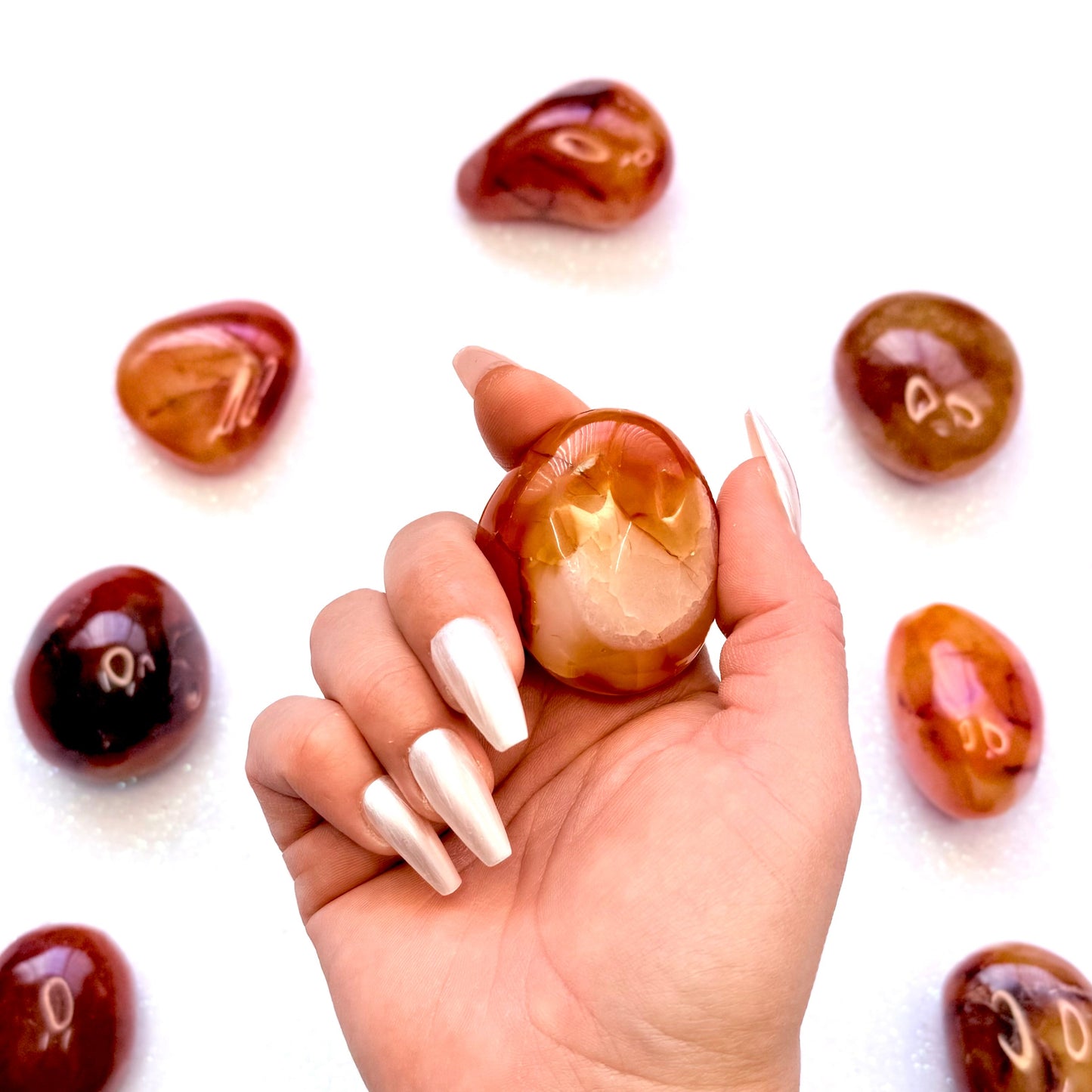 Carnelian Palm Stone #12 74g