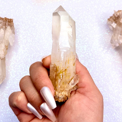 Himalayan Cathedral Clear Golden Quartz Cluster “Harper” 93g