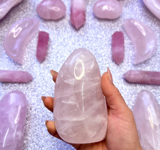 Rose Quartz Large Freeform Crystal Tower 0.595kg