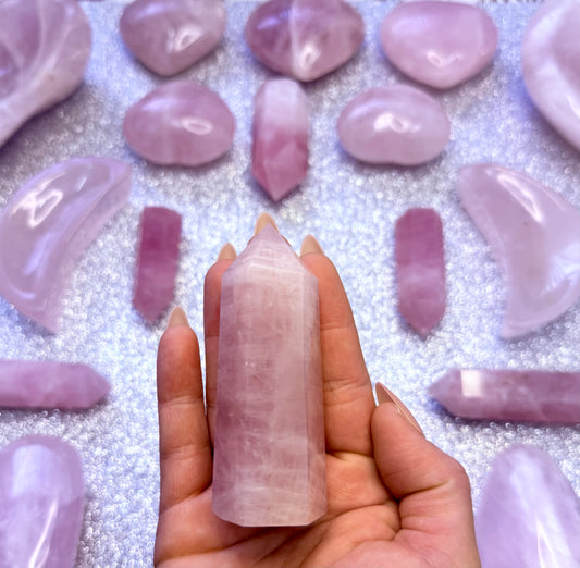 Rose Quartz Point Generator Crystal Tower - 126g