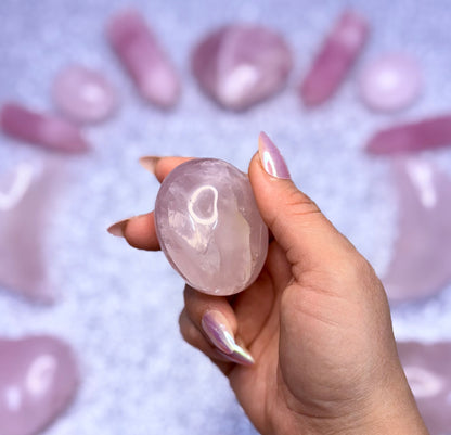 Rose Quartz Palm Stone #5