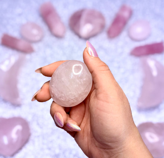 Rose Quartz Palm Stone #10